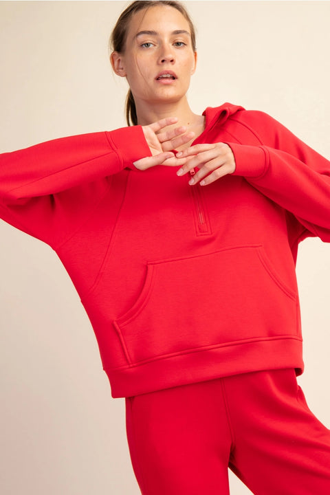 Modal Scuba Quarter Zip Hoddie Jacket