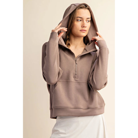 Modal Scuba Quarter Zip Hoddie Jacket