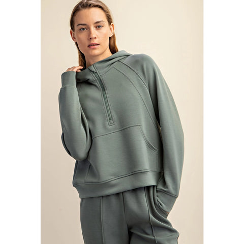 Modal Scuba Quarter Zip Hoddie Jacket
