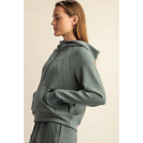 Modal Scuba Quarter Zip Hoddie Jacket