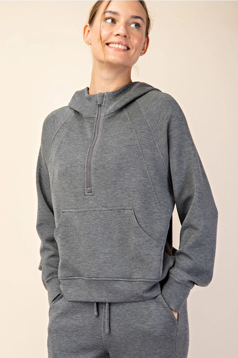 Modal Scuba Quarter Zip Hoddie Jacket