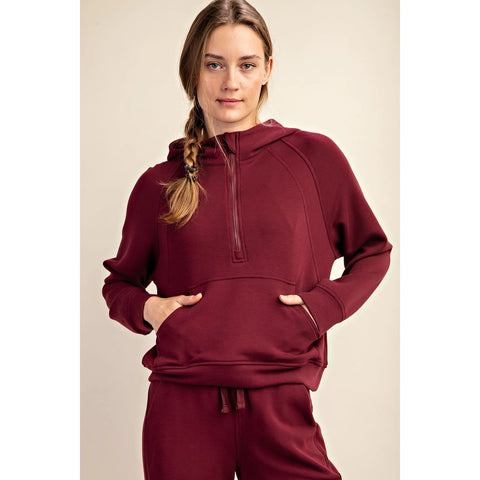 Modal Scuba Quarter Zip Hoddie Jacket
