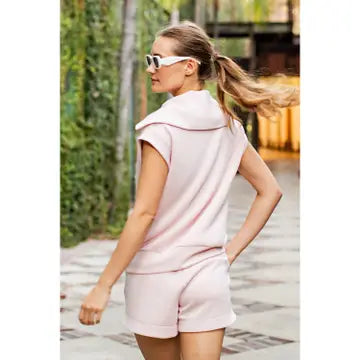 Modal Scuba Short Sleeve Quarter Zip Top