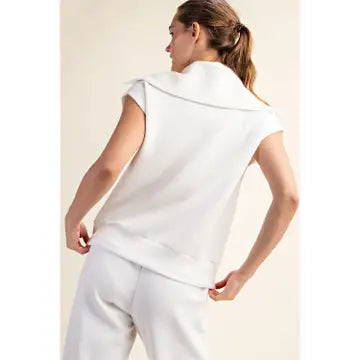 Modal Scuba Short Sleeve Quarter Zip Top