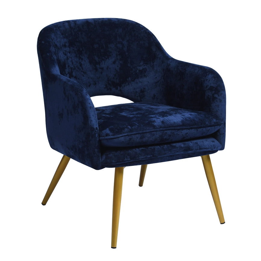 Modern Armchair Accent Chair-Gold Legs-Navy Blue Velvelt-Armchair-39F Inc.-29.5" H x 23.2" W x 20.1" D-Urbanheer