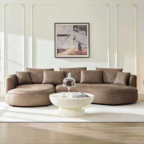 Modern Curved Sectional Leatherier Sofa