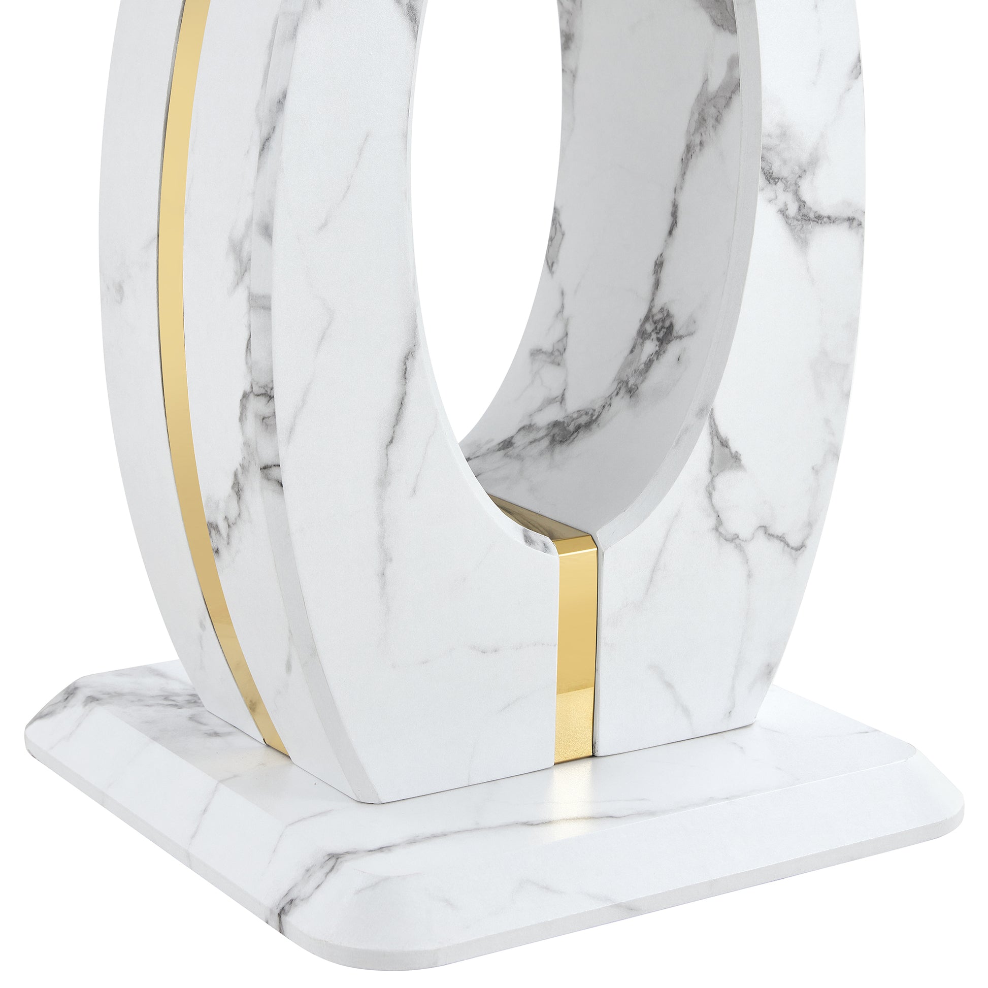 Modern Minimalist White Marble-Patterned MDF Square Coffee Table. Add a quiet and cozy atmosphere to-UH Decor-Default-Urbanheer