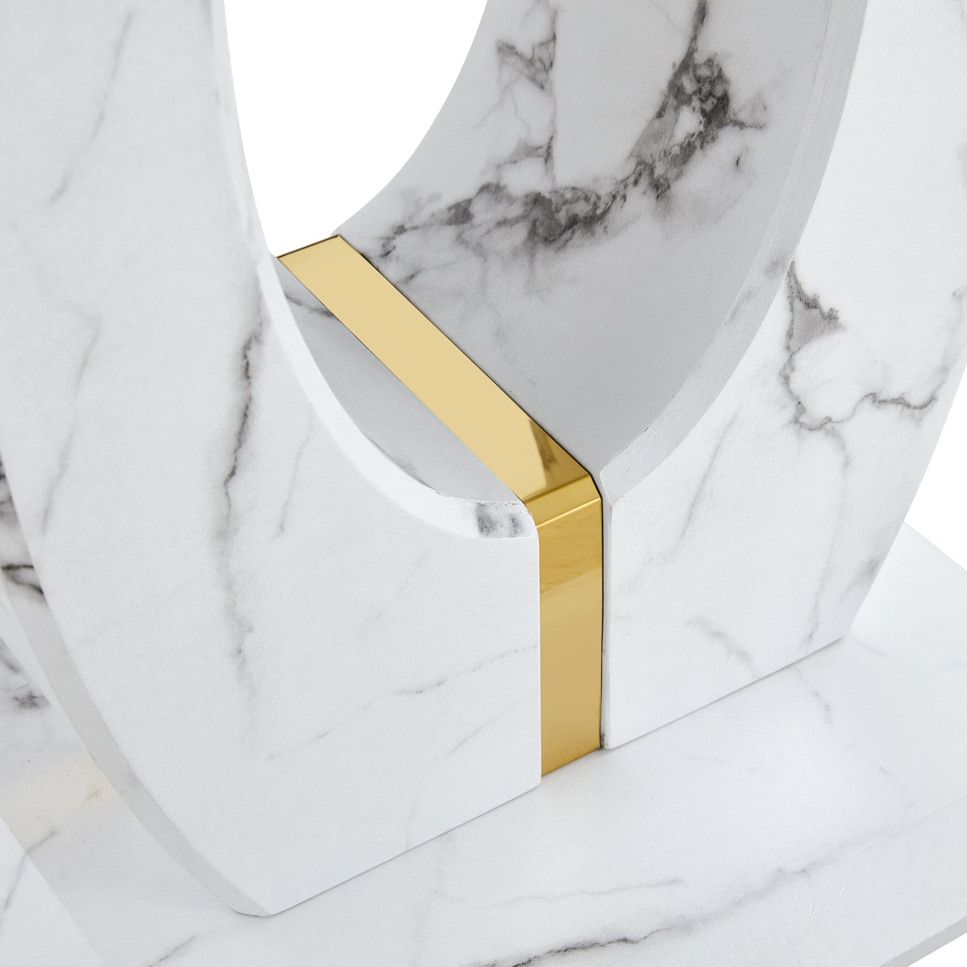 Modern Minimalist White Marble-Patterned MDF Square Coffee Table. Add a quiet and cozy atmosphere to-UH Decor-Default-Urbanheer