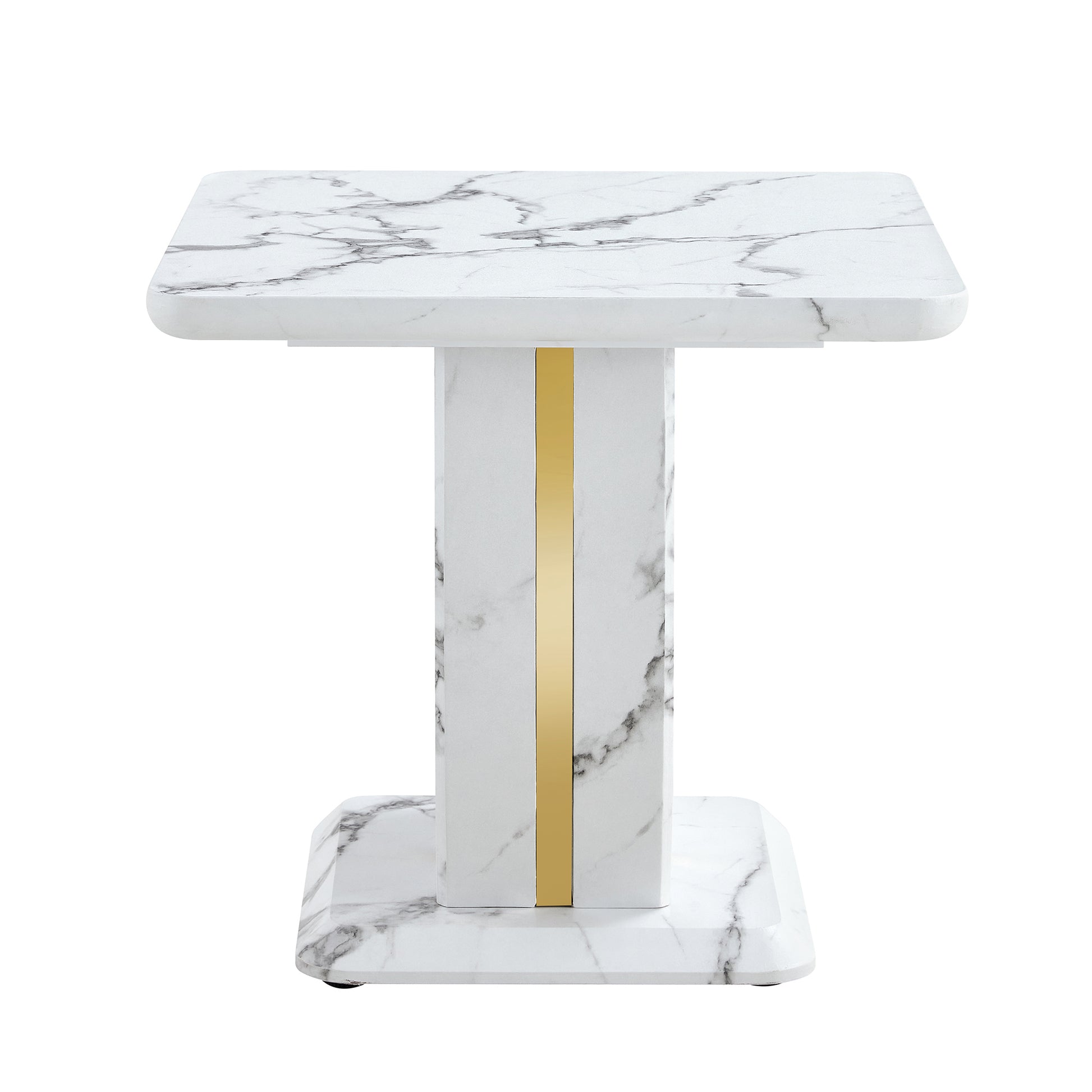 Modern Minimalist White Marble-Patterned MDF Square Coffee Table. Add a quiet and cozy atmosphere to-UH Decor-Default-Urbanheer
