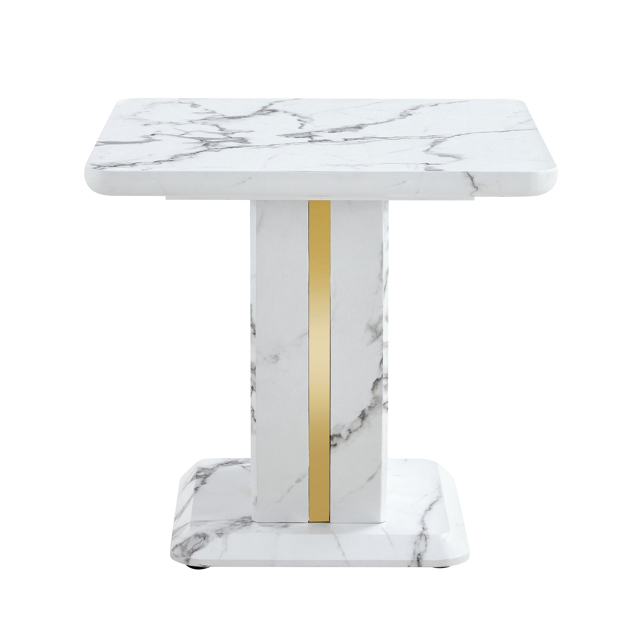 Modern Minimalist White Marble-Patterned MDF Square Coffee Table. Add a quiet and cozy atmosphere to-UH Decor-Default-Urbanheer