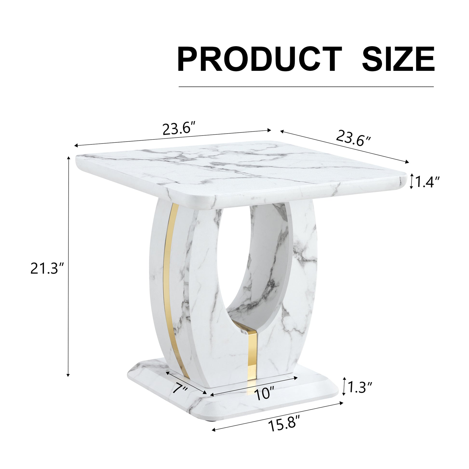 Modern Minimalist White Marble-Patterned MDF Square Coffee Table. Add a quiet and cozy atmosphere to-UH Decor-Default-Urbanheer