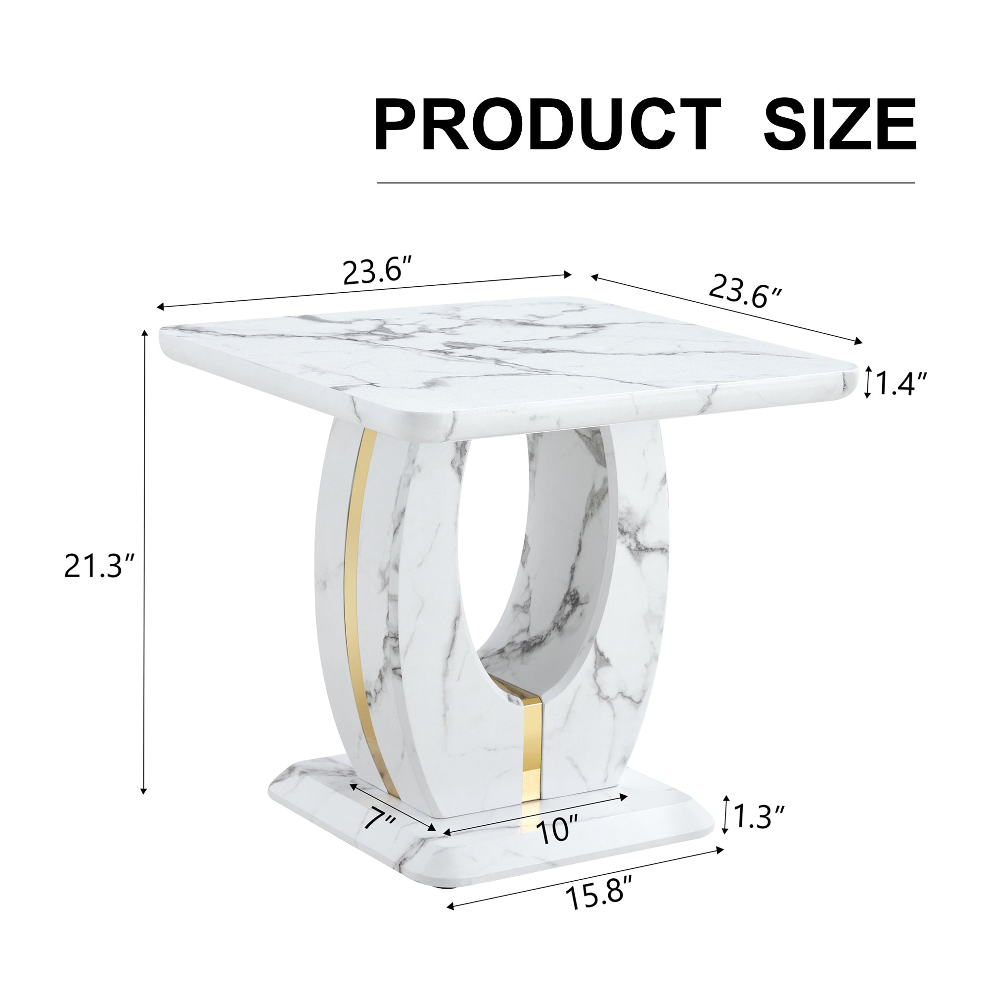 Modern Minimalist White Marble-Patterned MDF Square Coffee Table. Add a quiet and cozy atmosphere to-UH Decor-Default-Urbanheer
