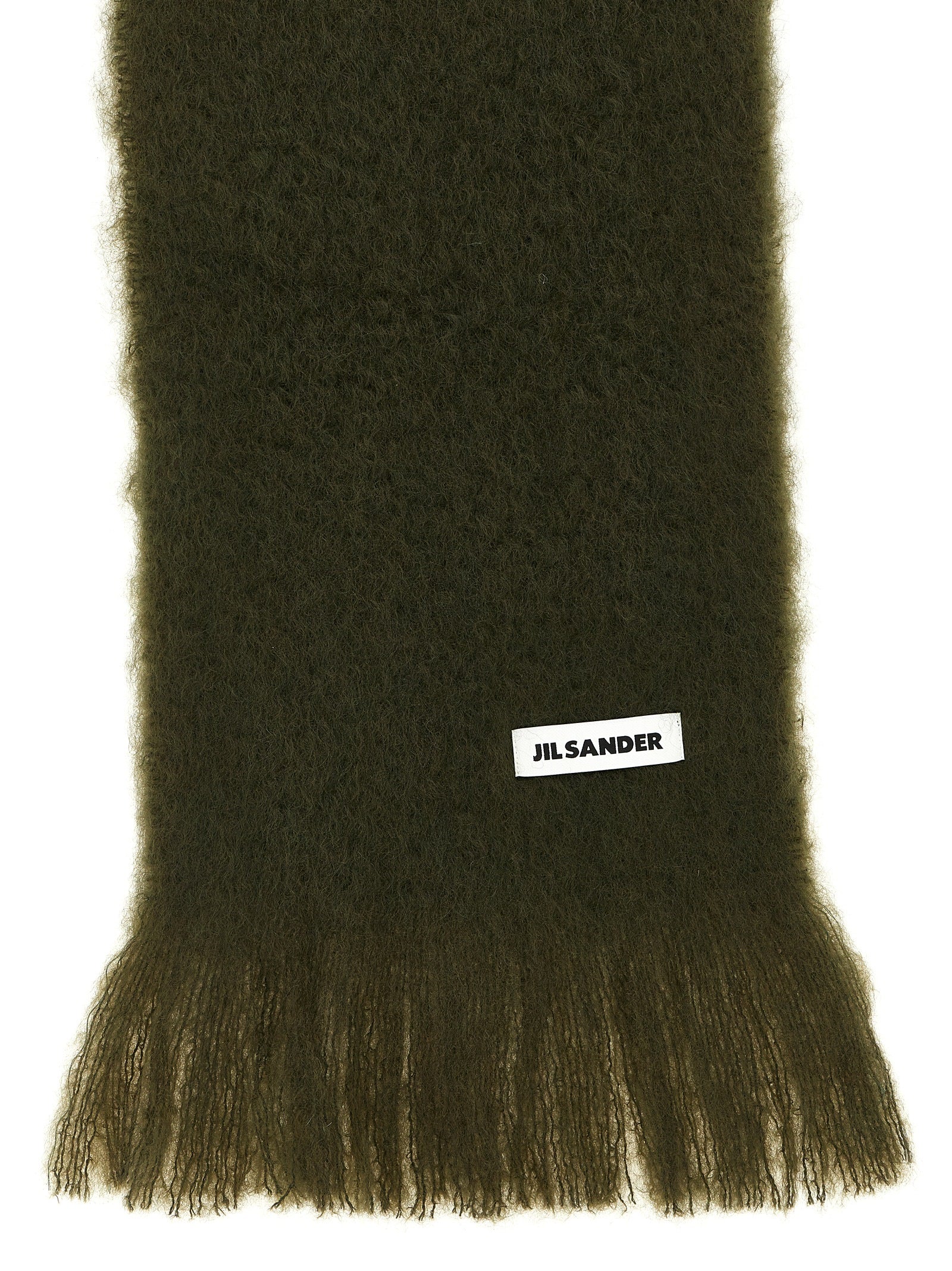 Mohair Wool Blend Scarf with Fringes