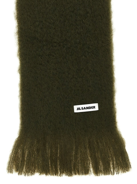 Mohair Wool Blend Scarf with Fringes