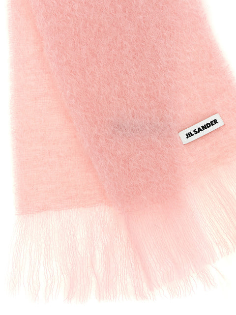 Mohair Wool Blend Scarf with Fringes