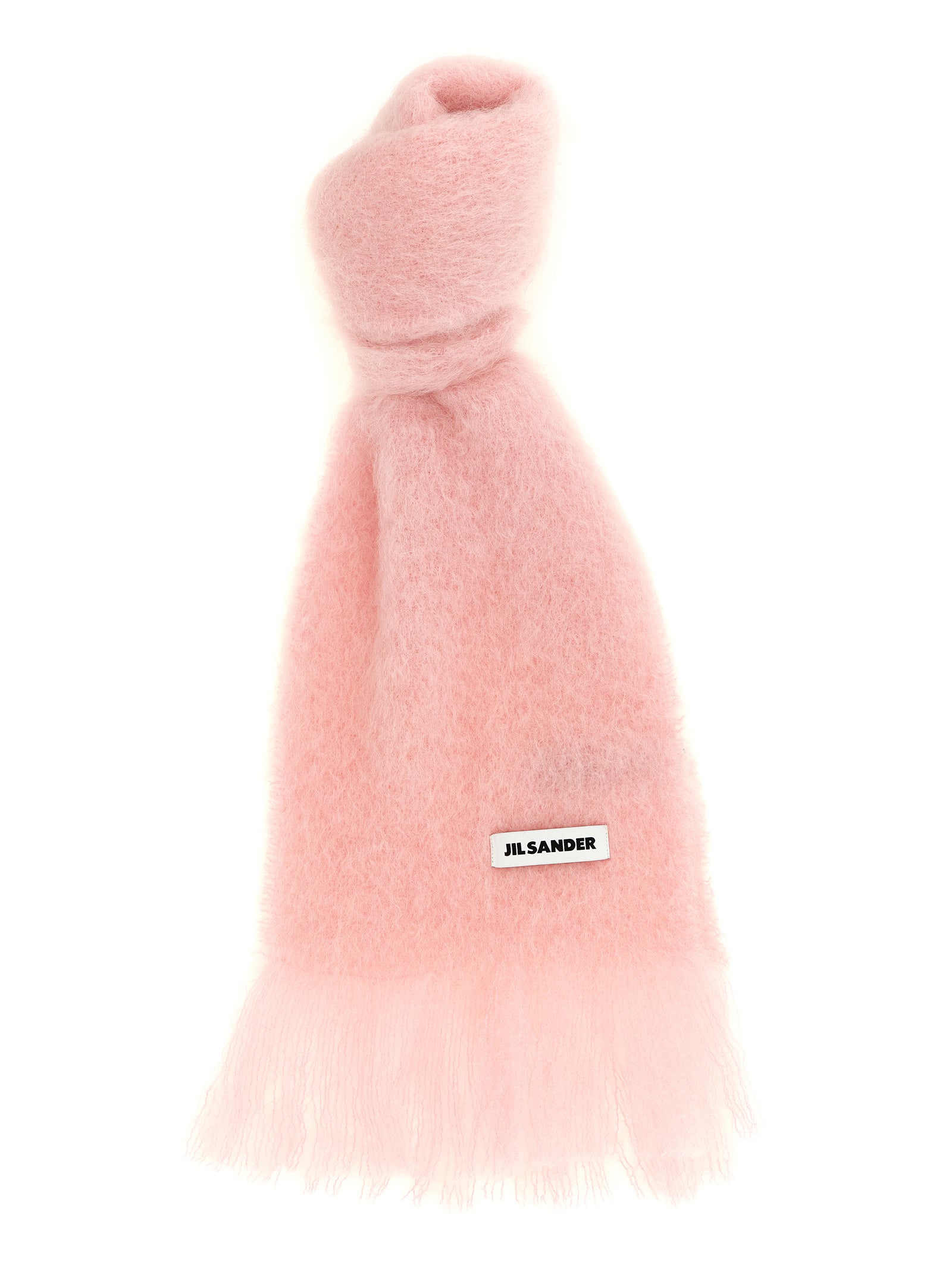 Mohair Wool Blend Scarf with Fringes