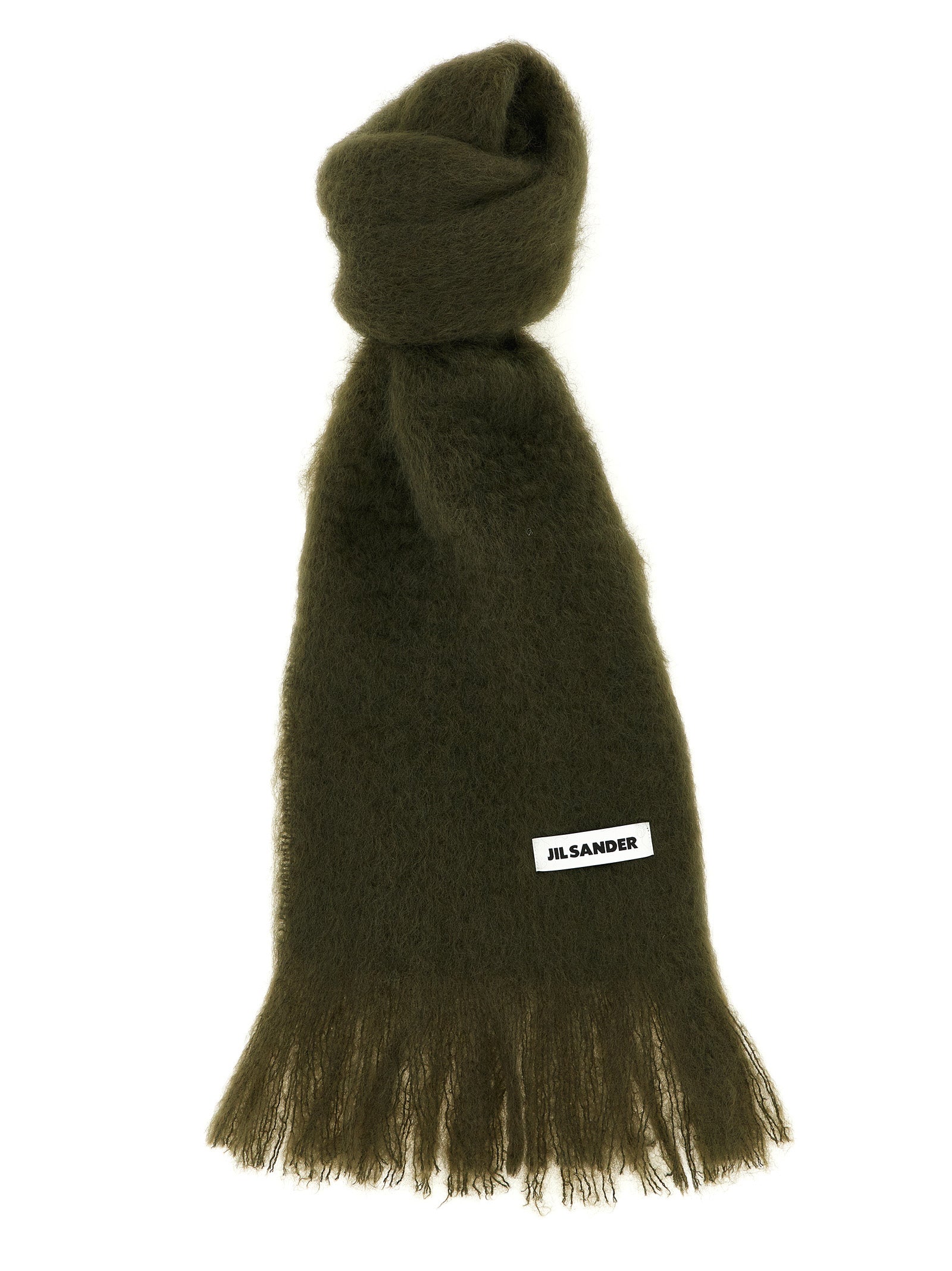 Mohair Wool Blend Scarf with Fringes