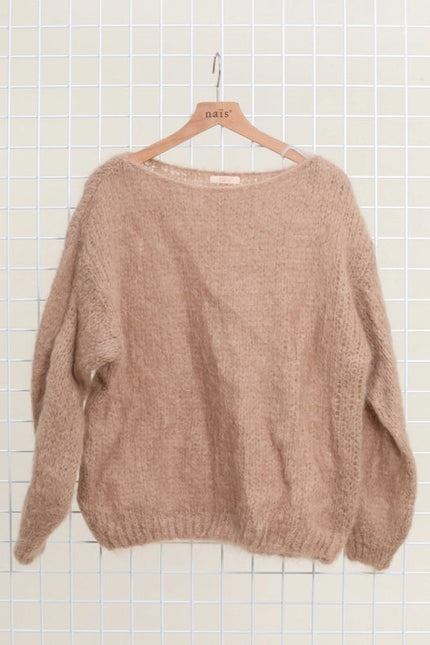 Mohair And Wool Boat Neck Sweater