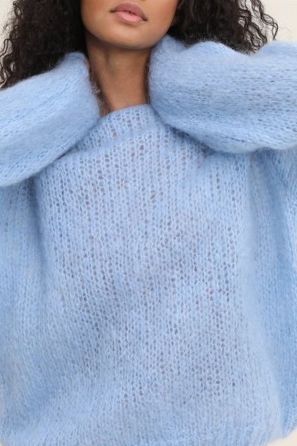 Mohair And Wool Boat Neck Sweater