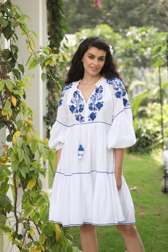 Molly Dress Elsa Embroidery-Dress-Naudic-XS-White-Urbanheer