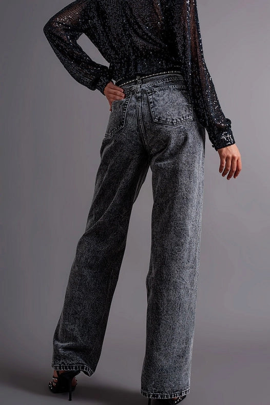 Mom Jeans With High Waist In Black-Jeans-Q2-XS-Black-Urbanheer