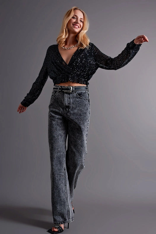 Mom Jeans With High Waist In Black-Jeans-Q2-XS-Black-Urbanheer