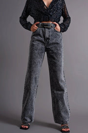 Mom Jeans With High Waist In Black-Jeans-Q2-XS-Black-Urbanheer