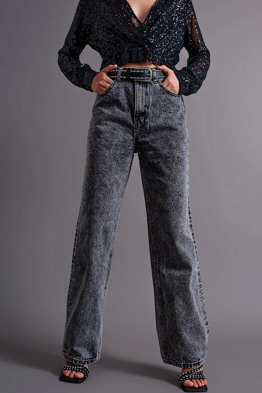 Mom Jeans With High Waist In Black-Jeans-Q2-XS-Black-Urbanheer