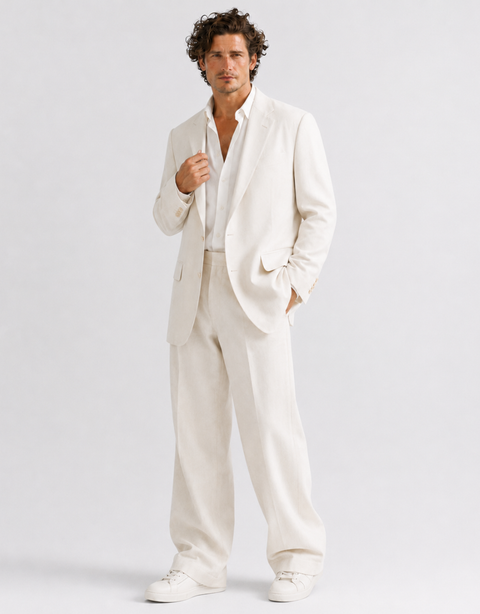 Monaco Linen Blazer – Off White