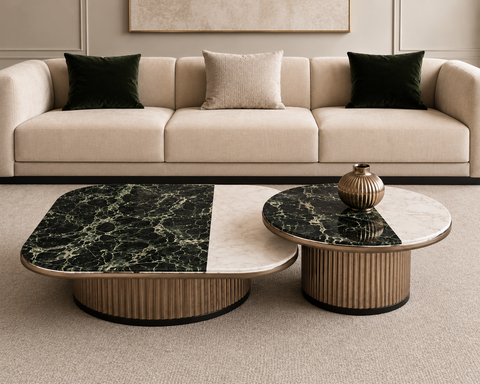 Monaco Marble Nesting Coffee Table Set