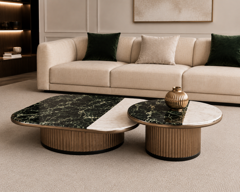 Monaco Marble Nesting Coffee Table Set