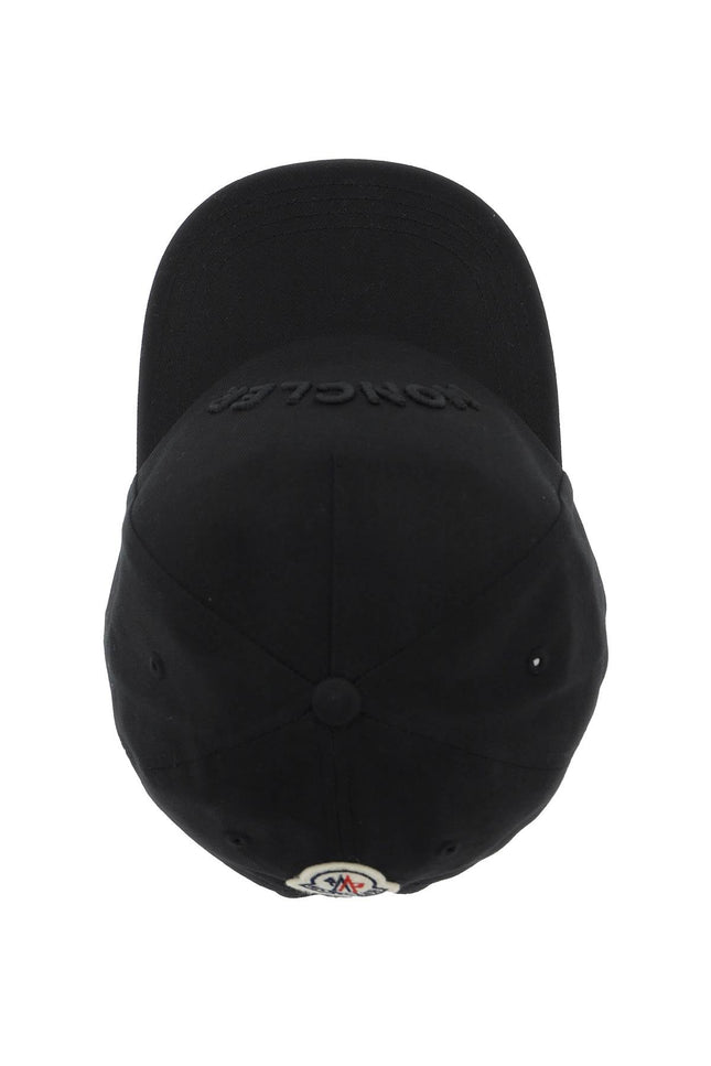 Moncler Basic Baseball Cap With Logo Patch-men > accessories > scarves hats & gloves > hats-Moncler-os-Black-Urbanheer