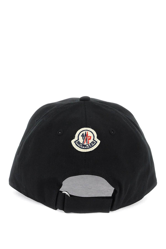 Moncler Basic Baseball Cap With Logo Patch-men > accessories > scarves hats & gloves > hats-Moncler-os-Black-Urbanheer