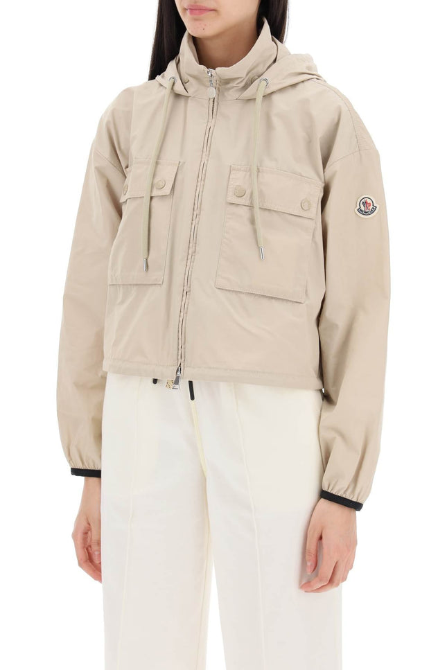 Moncler Basic Leda Windbreaker Jacket-women > clothing > jackets > windbreaker-Moncler-3-Beige-Urbanheer