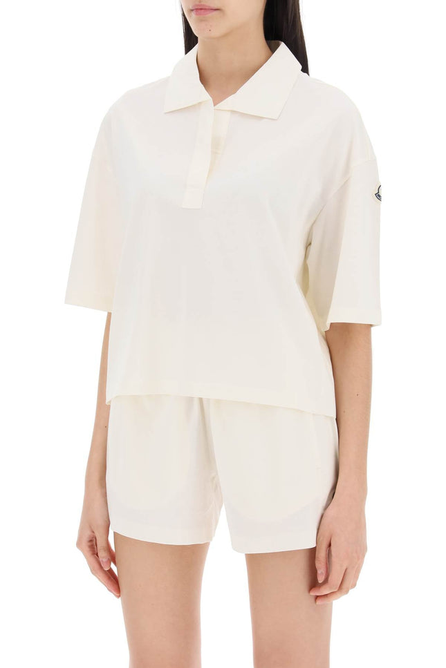 Moncler Basic Polo Shirt With Poplin Inserts-women > clothing > topwear-Moncler-Urbanheer