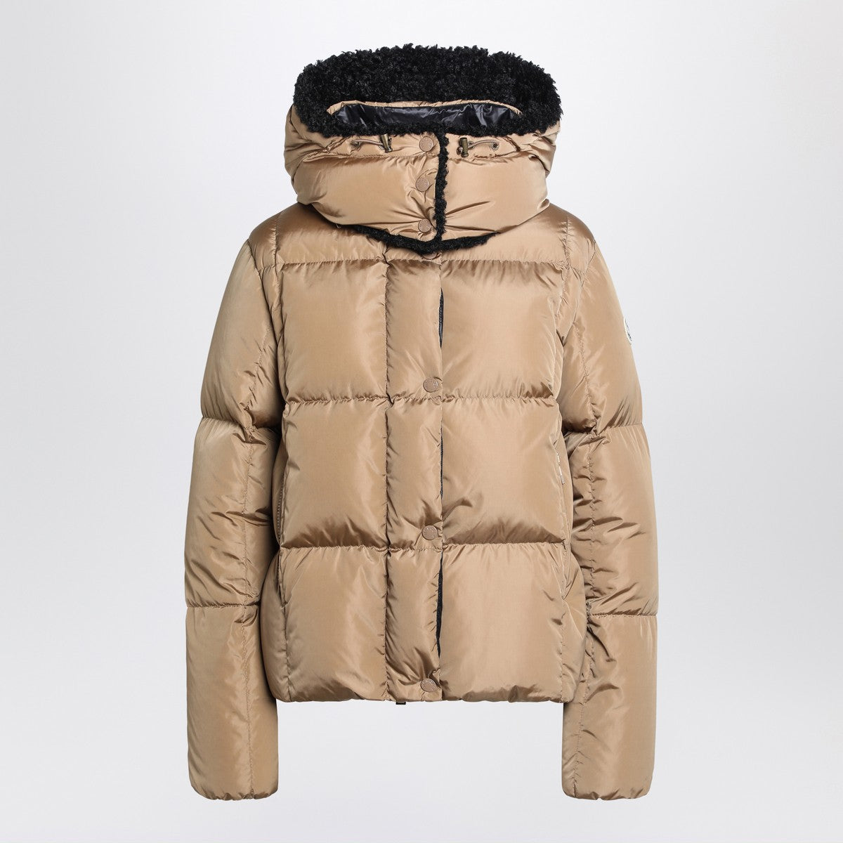 Moncler Beige hooded puffer jacket