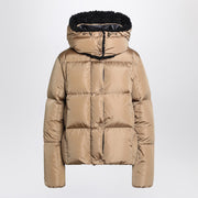 Moncler Beige hooded puffer jacket
