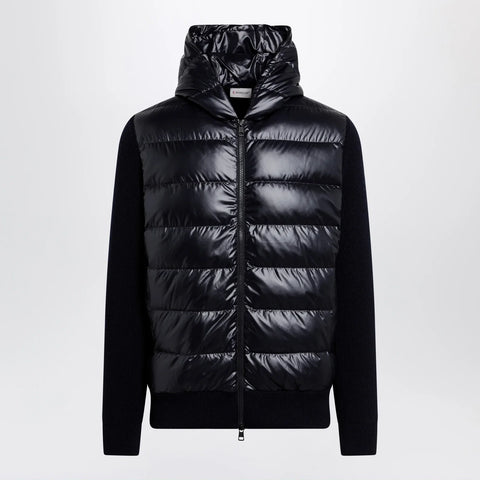 Moncler Blue padded wool zip-up hoodie