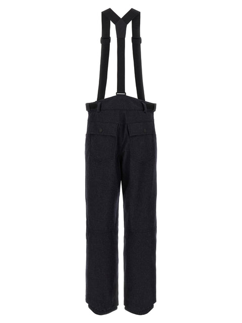 Moncler Grenoble Blue Denim Ski Bib Shorts