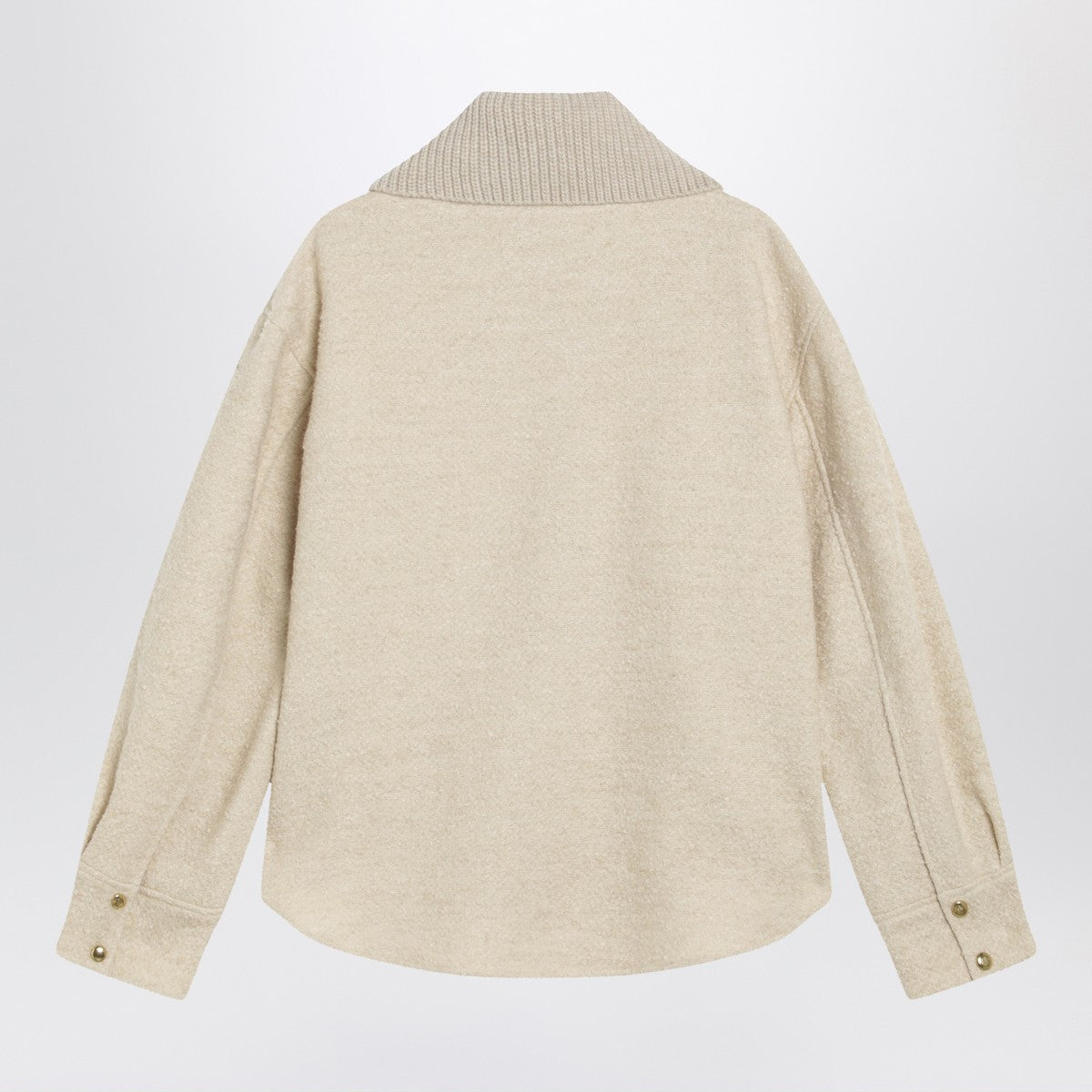 Moncler Light beige zip jacket in wool blend