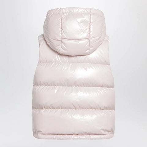 Moncler Niverolle short down vest in nylon, pink