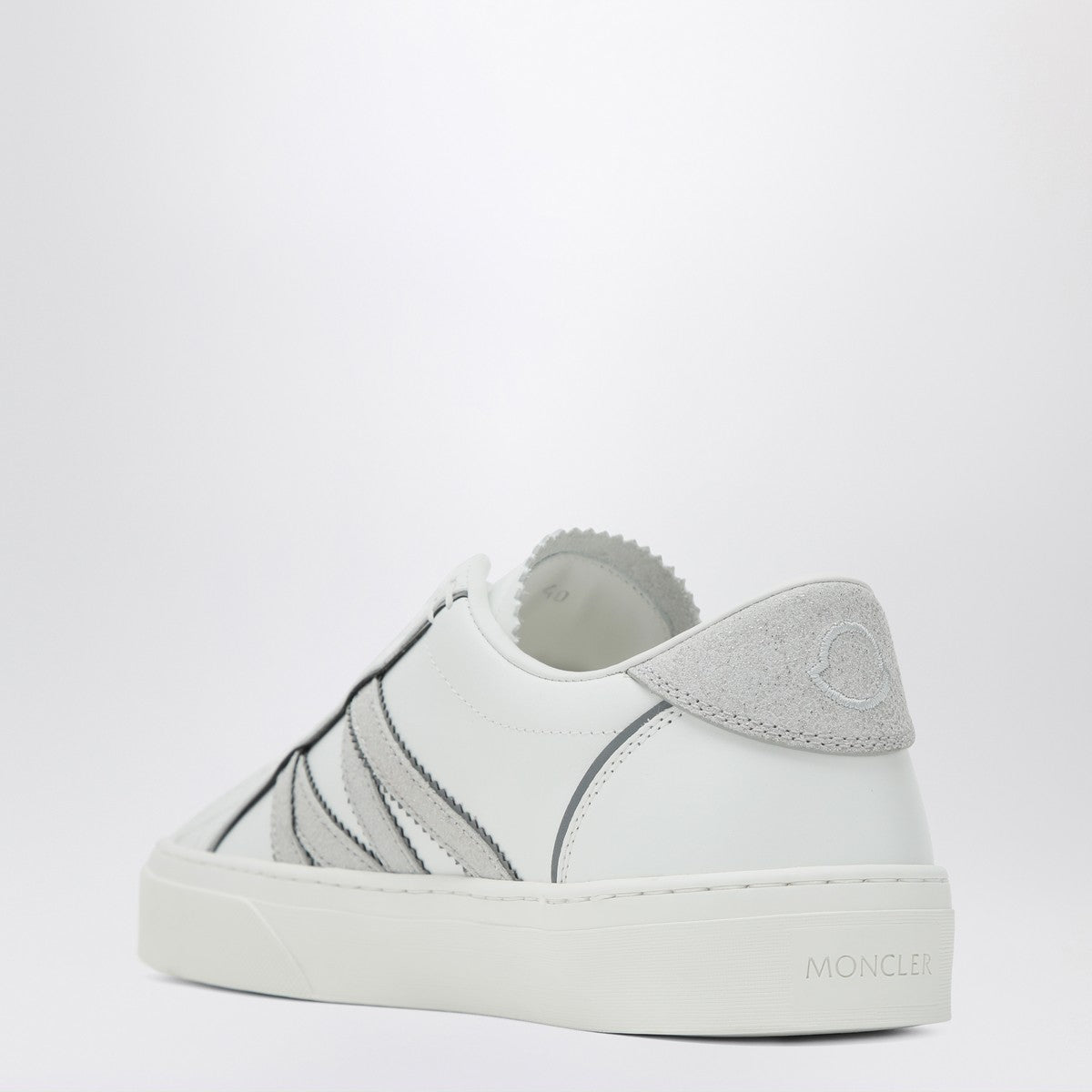 Moncler White leather Monaco2 sneakers