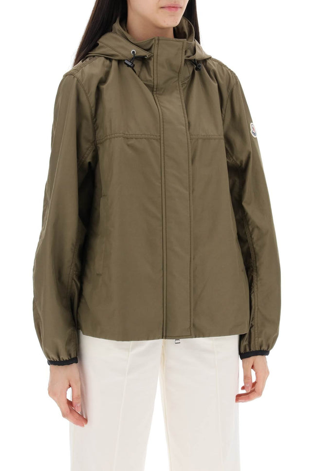 Moncler basic windbreaker jacket in gray color-women > clothing > jackets > windbreaker-Moncler-1-Green-Urbanheer