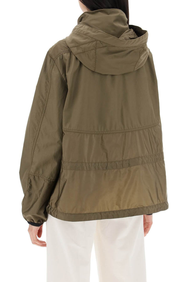 Moncler basic windbreaker jacket in gray color-women > clothing > jackets > windbreaker-Moncler-1-Green-Urbanheer