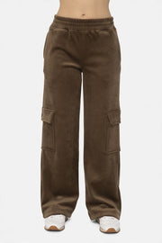 Mono B Elastic Waist Corduroy Cargo Pants-Mono B-Olive Brown-M-Urbanheer