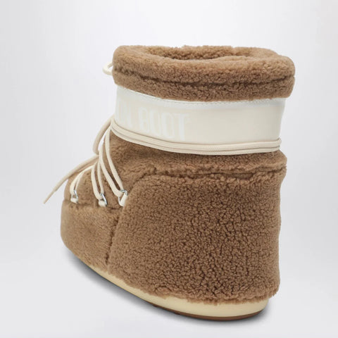 Moon Boot Icon Low boot in camel teddy fabric