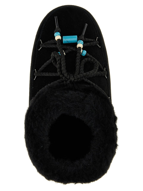 Moon Boot Mule Suede Beads Ankle Boots