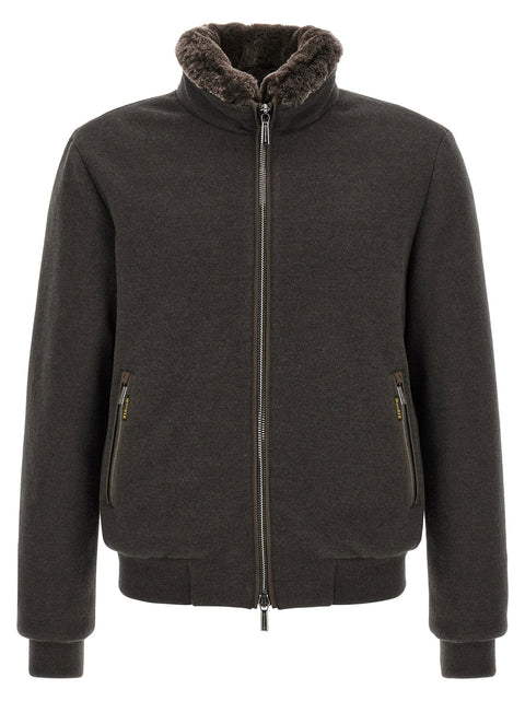 Moorer Bellati-mrw Bomber Jacket - Acqua Line