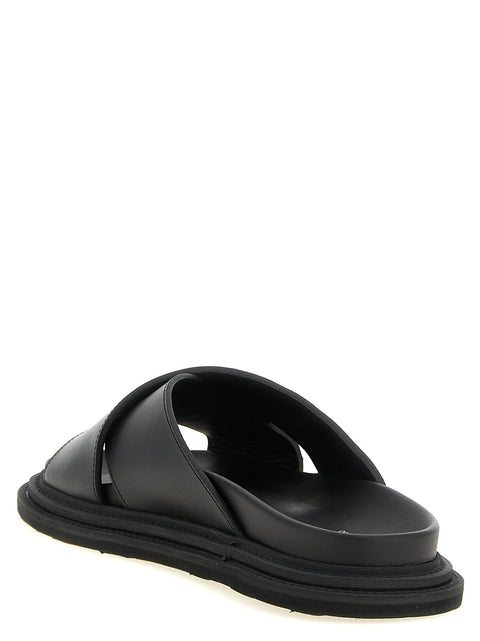 Moschino Leather Sabots With Logo