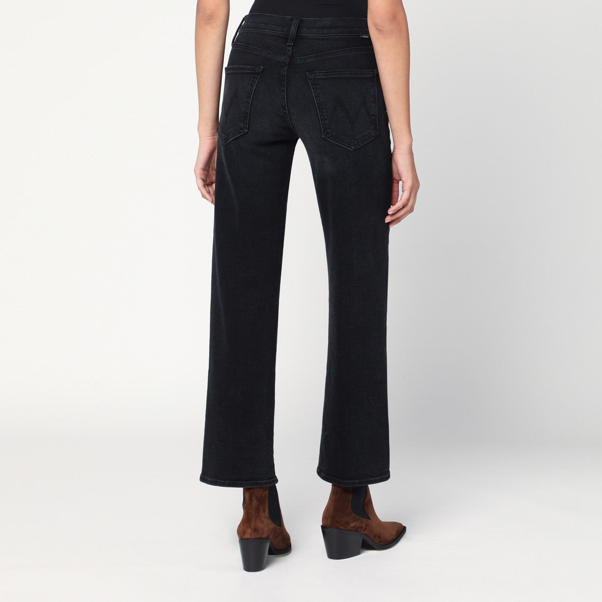 Mother Faded black The Rambler Zip Flood jeans